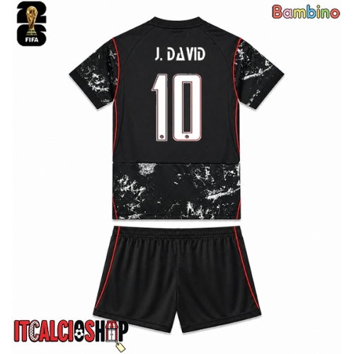 Canada Jonathan David #10 Seconda Maglia Bambino Mondiali 2026 Manica Corta (+ Pantaloni corti)